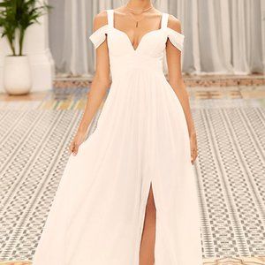Lulus Ocean of Elegance Ivory Maxi Dress XS